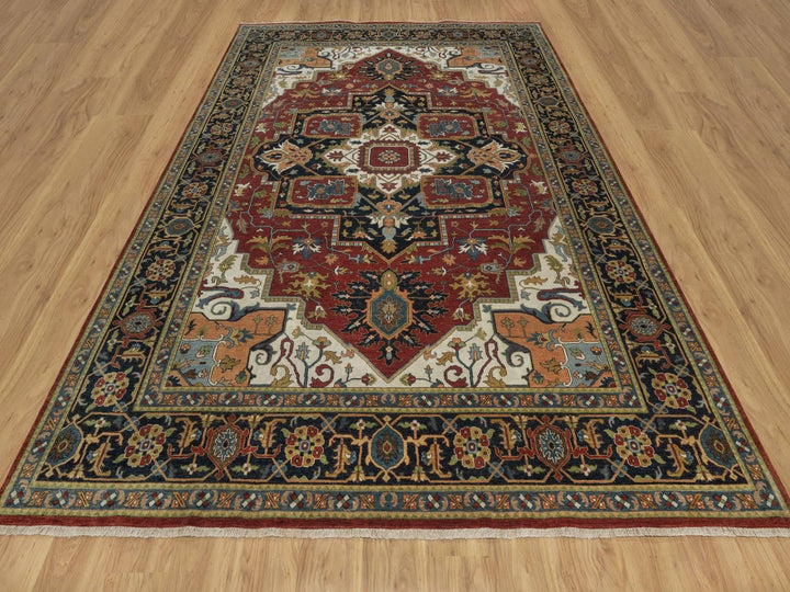 8'8" x 12'2" New Hand Knotted Red Wool Rectangle Oriental Rug - MOA10292044