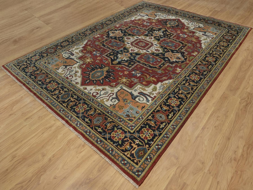 8'8" x 12'2" New Hand Knotted Red Wool Rectangle Oriental Rug - MOA10292044