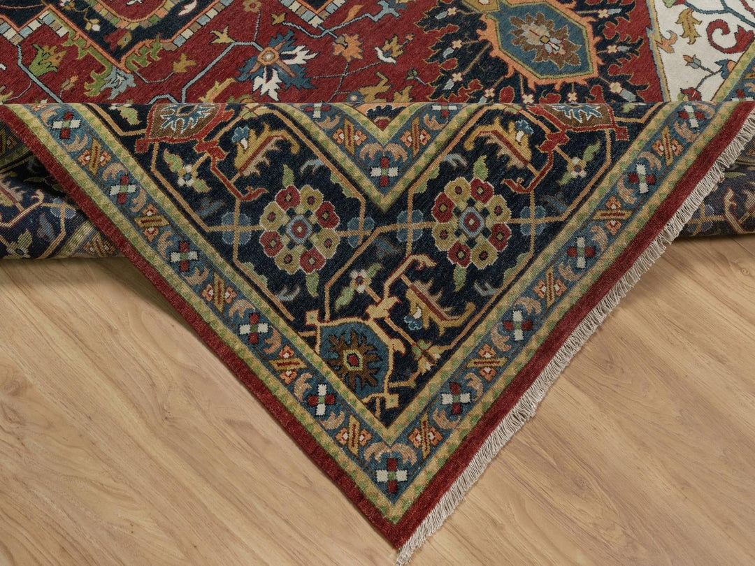 8'8" x 12'2" New Hand Knotted Red Wool Rectangle Oriental Rug - MOA10292044