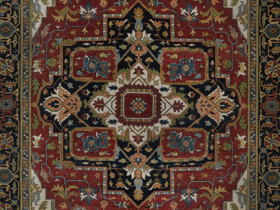 8'8" x 12'2" New Hand Knotted Red Wool Rectangle Oriental Rug - MOA10292044