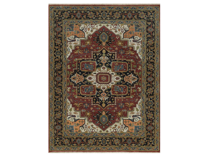 7'8" x 10'0" New Hand Knotted Red Wool Rectangle Oriental Rug - MOA10292046