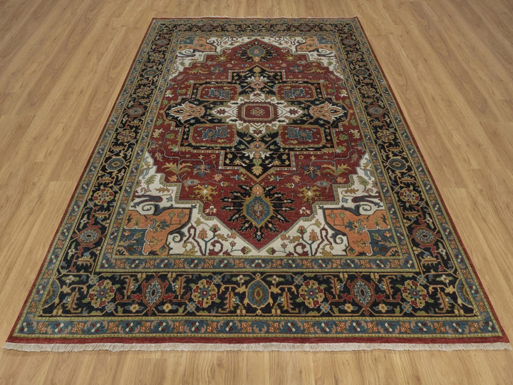 7'8" x 10'0" New Hand Knotted Red Wool Rectangle Oriental Rug - MOA10292046