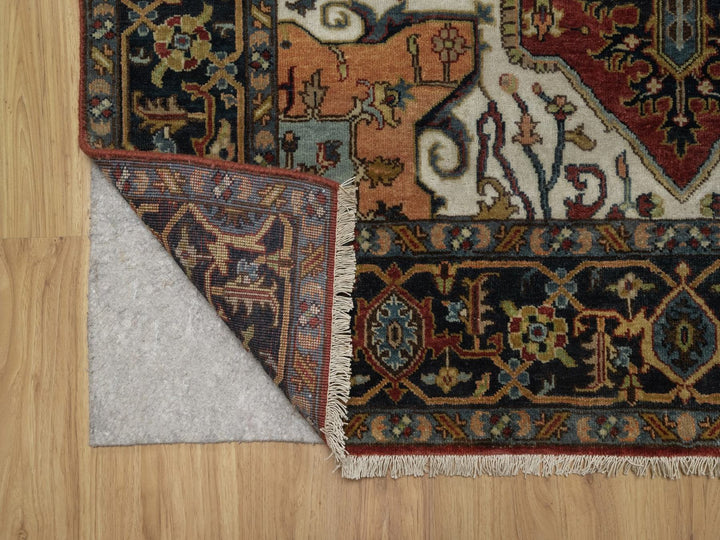 5'1" x 6'11" New Hand Knotted Red Wool Rectangle Oriental Rug - MOA10292047