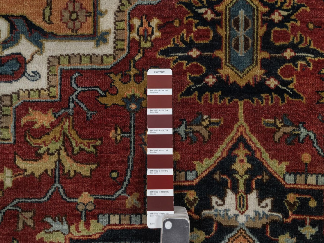 5'1" x 6'11" New Hand Knotted Red Wool Rectangle Oriental Rug - MOA10292047