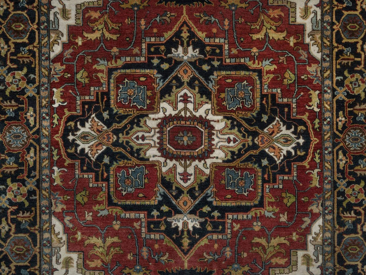 5'1" x 6'11" New Hand Knotted Red Wool Rectangle Oriental Rug - MOA10292047