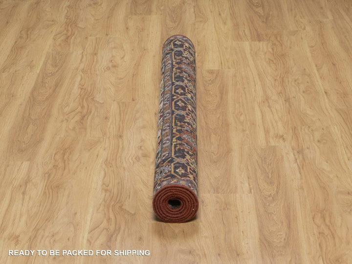 5'1" x 6'11" New Hand Knotted Red Wool Rectangle Oriental Rug - MOA10292047