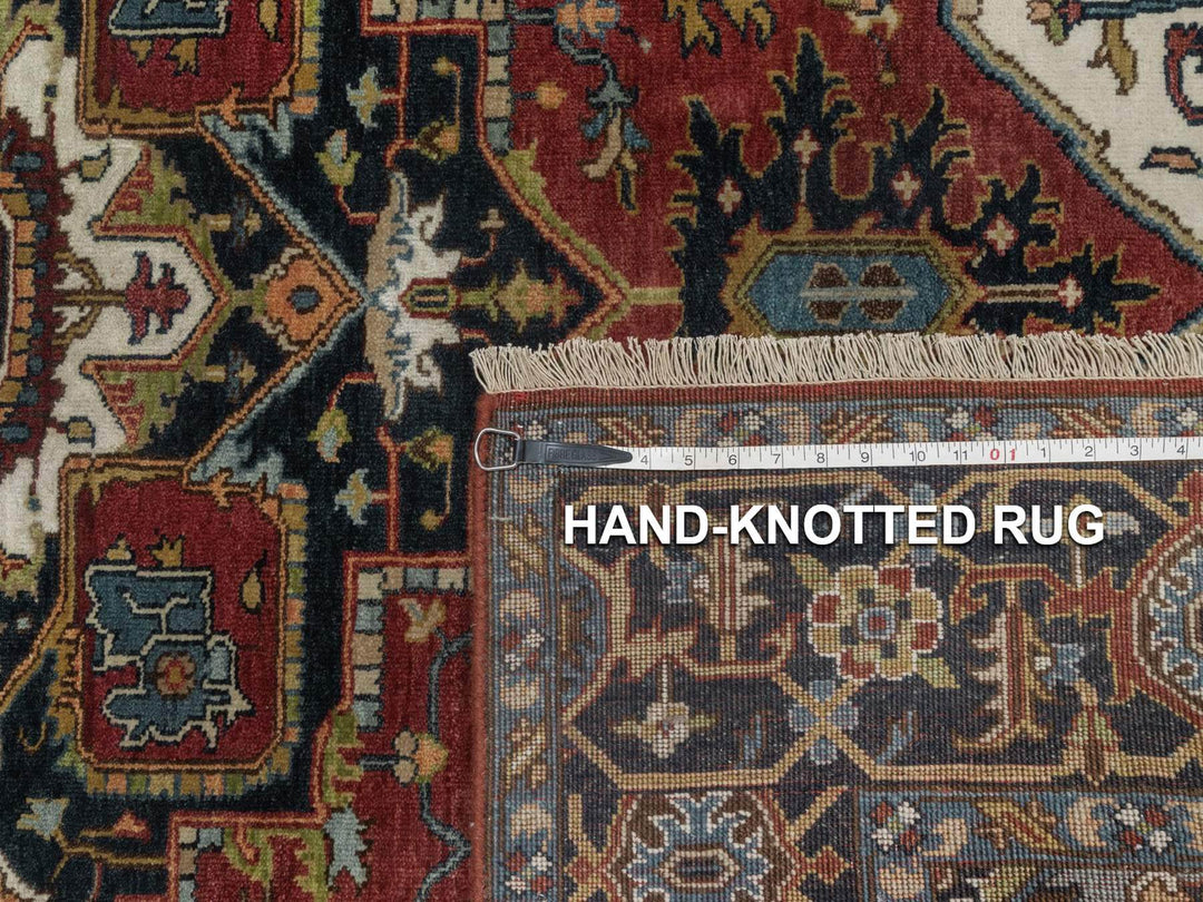 5'1" x 6'11" New Hand Knotted Red Wool Rectangle Oriental Rug - MOA10292047