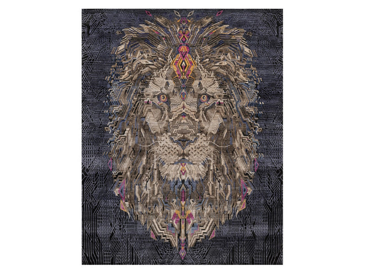 7'10" x 10'1" New Hand Knotted Brown Wool & Silk Rectangle Oriental Rug - MOA10292049