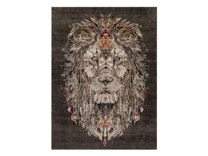 8'11" x 12'1" New Hand Knotted Brown Wool & Silk Rectangle Oriental Rug - MOA10292051