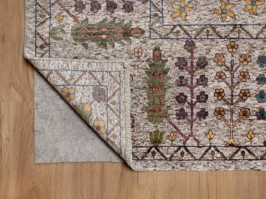 9'11" x 14'0" New Hand Knotted Ivory Wool & Silk Rectangle Oriental Rug - MOA10292054