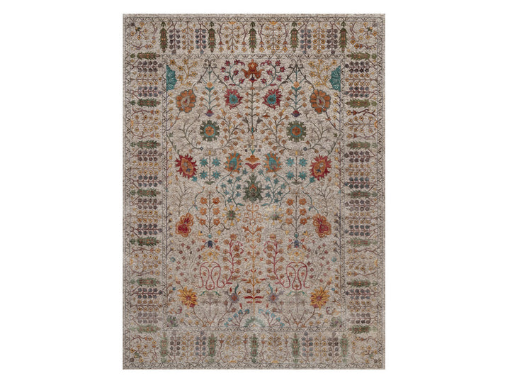 8'11" x 12'2" New Hand Knotted Ivory Wool & Silk Rectangle Oriental Rug - MOA10292055