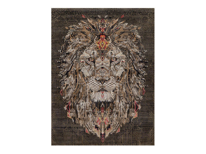 5'3" x 7'0" New Hand Knotted Brown Wool & Silk Rectangle Oriental Rug - MOA10292060