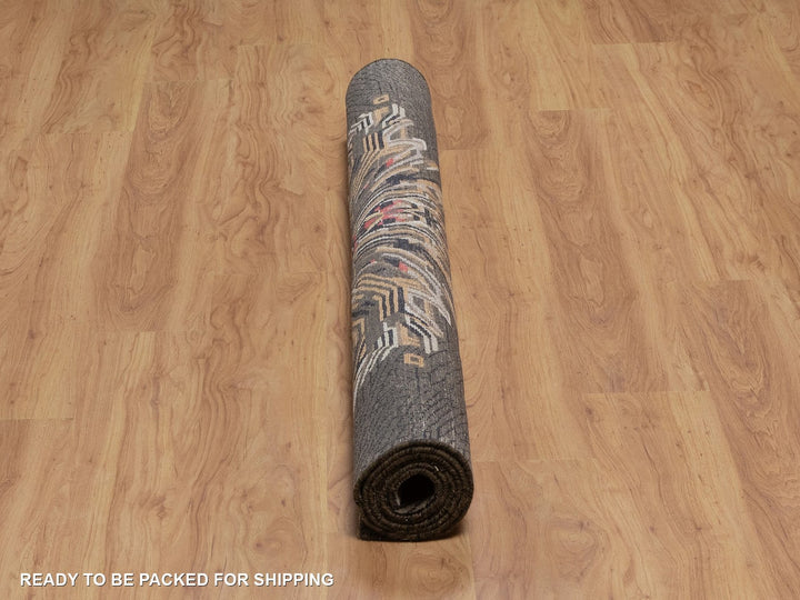 5'3" x 7'0" New Hand Knotted Brown Wool & Silk Rectangle Oriental Rug - MOA10292060