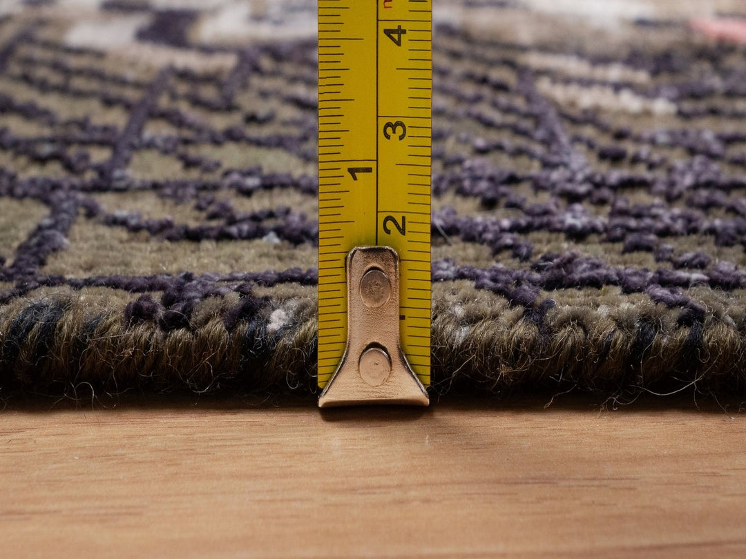 5'3" x 7'0" New Hand Knotted Brown Wool & Silk Rectangle Oriental Rug - MOA10292060