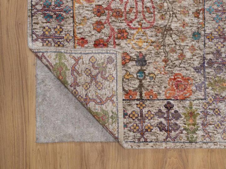 2'8" x 8'2" New Hand Knotted Ivory Wool & Silk Runner Oriental Rug - MOA10292064