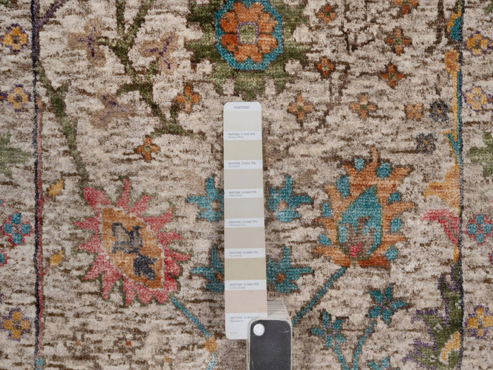 2'8" x 8'2" New Hand Knotted Ivory Wool & Silk Runner Oriental Rug - MOA10292064