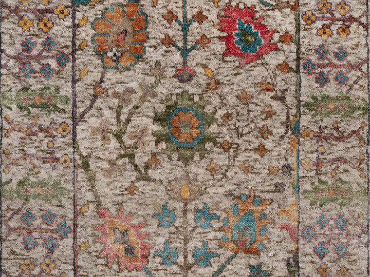 2'8" x 8'2" New Hand Knotted Ivory Wool & Silk Runner Oriental Rug - MOA10292064