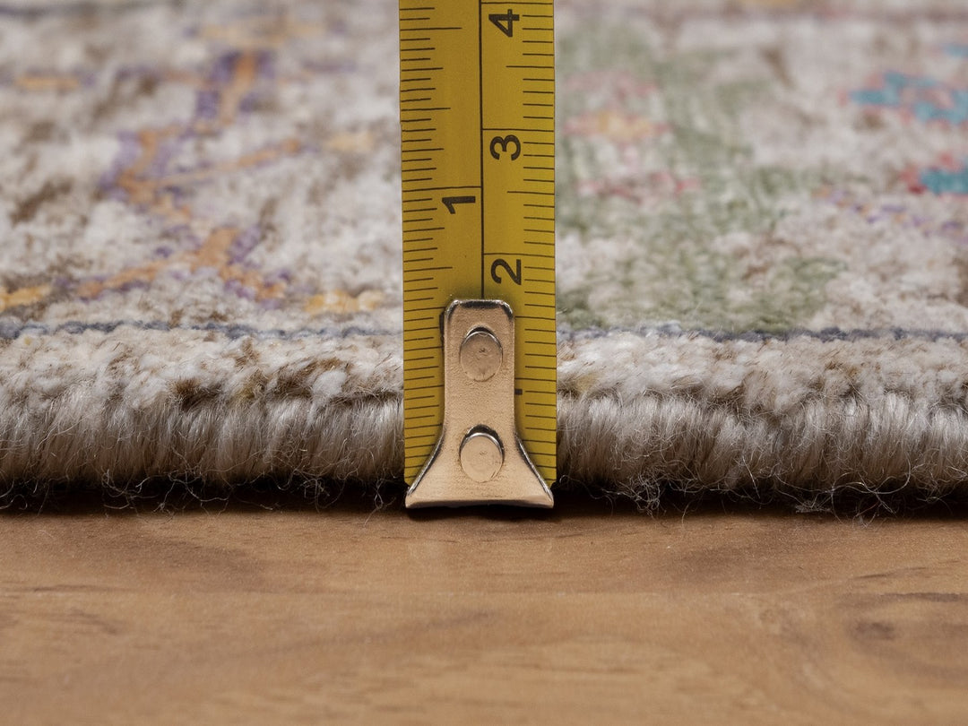 2'8" x 8'2" New Hand Knotted Ivory Wool & Silk Runner Oriental Rug - MOA10292064