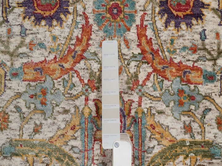 2'6" x 6'0" New Hand Knotted Ivory Wool & Silk Runner Oriental Rug - MOA10292065