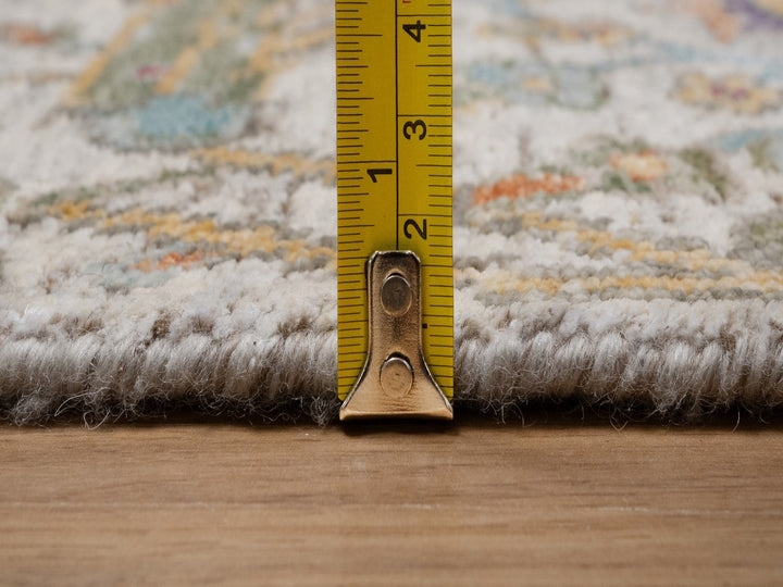 2'6" x 6'0" New Hand Knotted Ivory Wool & Silk Runner Oriental Rug - MOA10292065