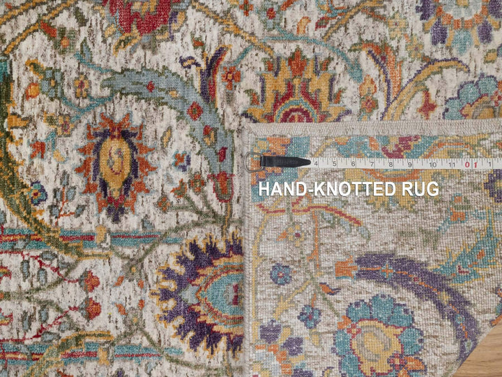 2'6" x 6'0" New Hand Knotted Ivory Wool & Silk Runner Oriental Rug - MOA10292065