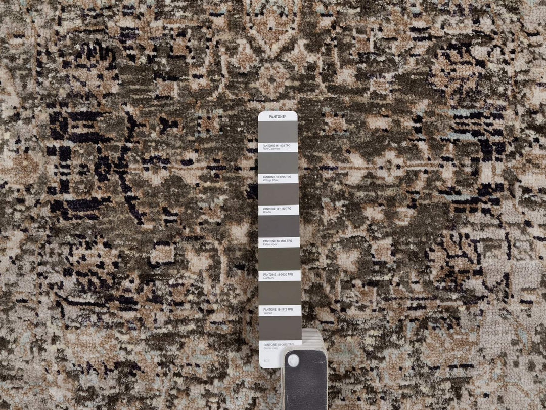 2'7" x 6'1" New Hand Knotted Brown Wool & Silk Runner Oriental Rug - MOA10292066