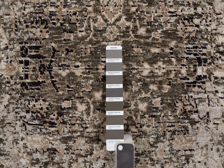 2'7" x 6'1" New Hand Knotted Brown Wool & Silk Runner Oriental Rug - MOA10292066