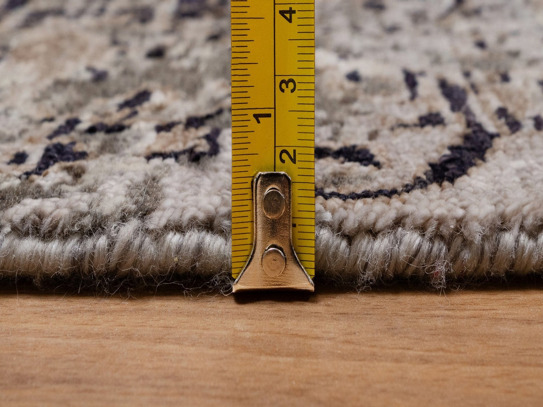 2'7" x 6'1" New Hand Knotted Brown Wool & Silk Runner Oriental Rug - MOA10292066