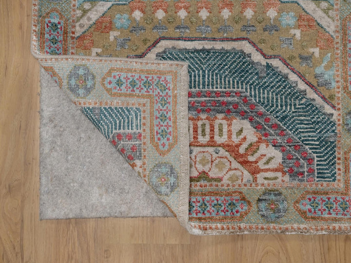 2'7" x 8'2" New Hand Knotted Brown Wool & Silk Runner Oriental Rug - MOA10292067