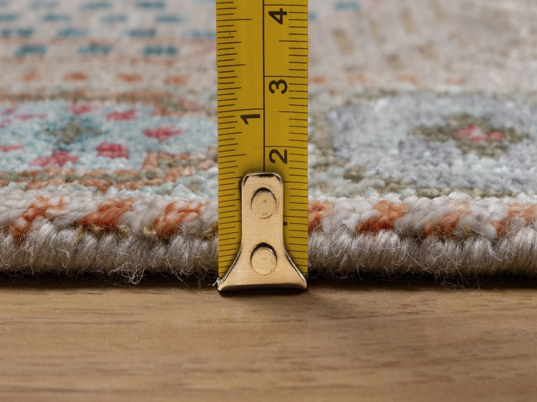 2'7" x 8'2" New Hand Knotted Brown Wool & Silk Runner Oriental Rug - MOA10292067