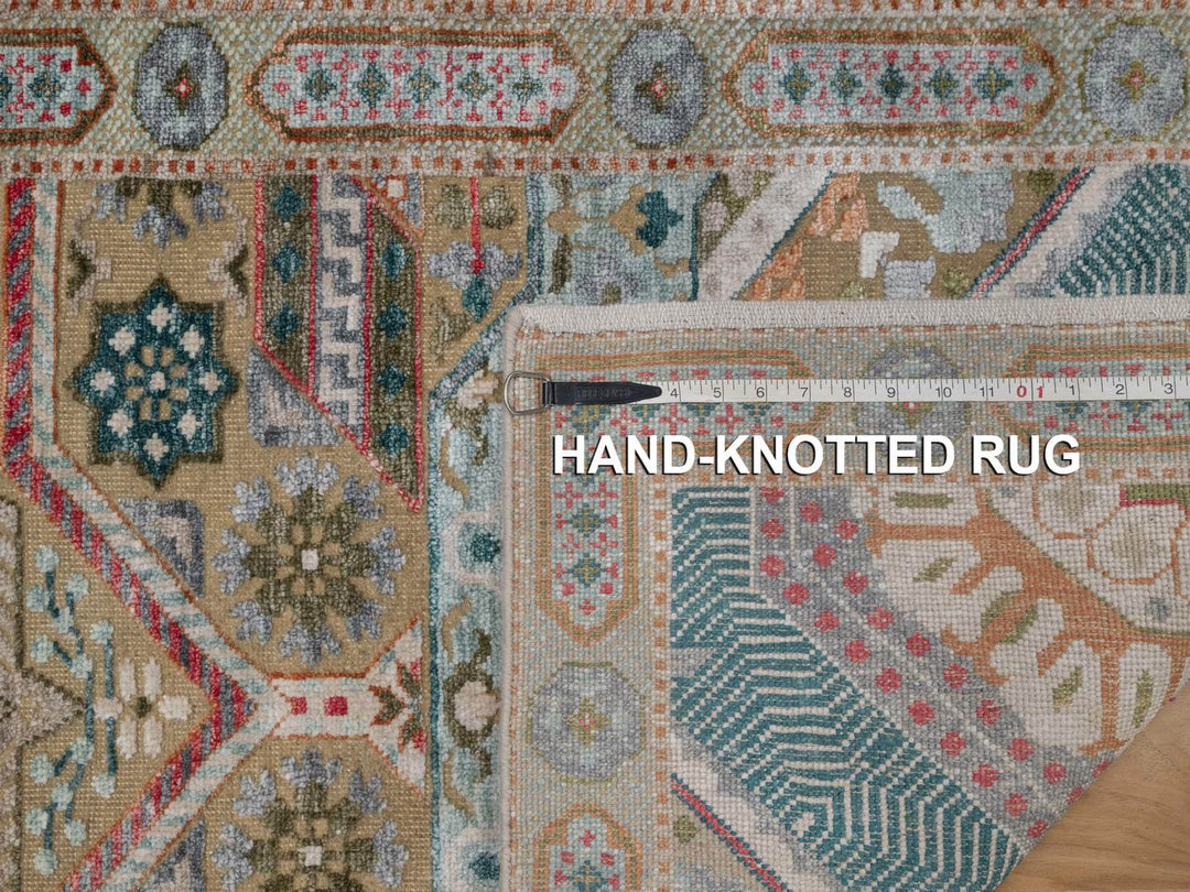 2'7" x 8'2" New Hand Knotted Brown Wool & Silk Runner Oriental Rug - MOA10292067