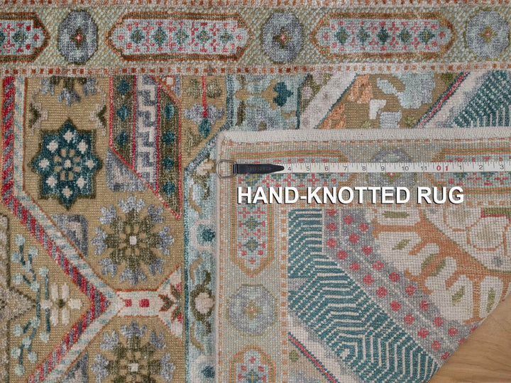 2'7" x 8'2" New Hand Knotted Brown Wool & Silk Runner Oriental Rug - MOA10292067