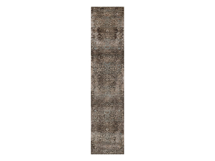2'7" x 11'10" New Hand Knotted Brown Wool & Silk Runner Oriental Rug - MOA10292068