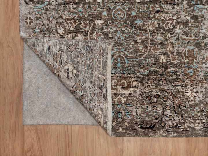 2'7" x 11'10" New Hand Knotted Brown Wool & Silk Runner Oriental Rug - MOA10292068