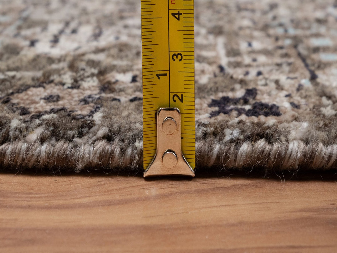 2'7" x 11'10" New Hand Knotted Brown Wool & Silk Runner Oriental Rug - MOA10292068