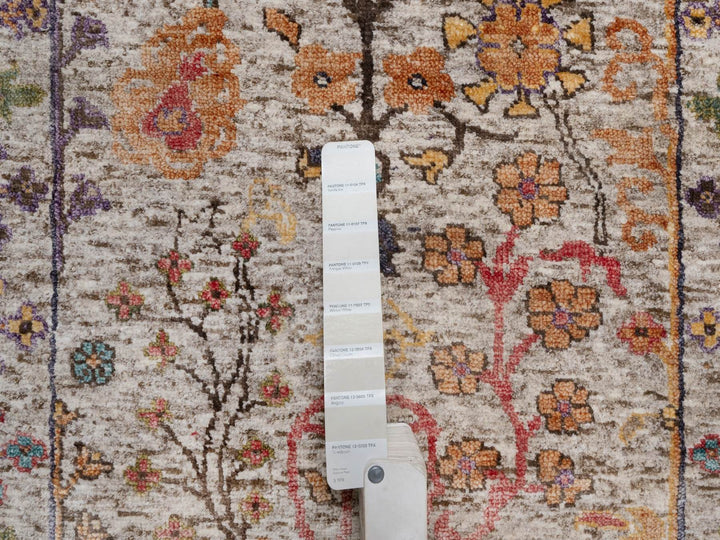 2'9" x 11'10" New Hand Knotted Ivory Wool & Silk Runner Oriental Rug - MOA10292069