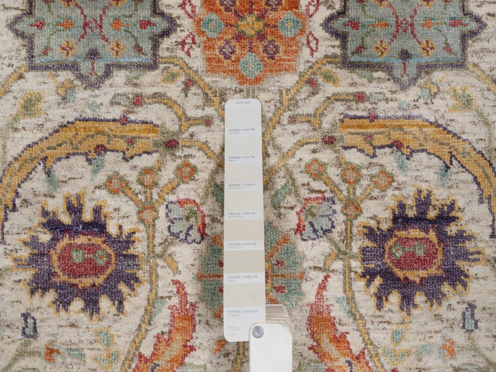 2'6" x 8'2" New Hand Knotted Ivory Wool & Silk Runner Oriental Rug - MOA10292070