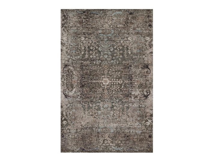 5'10" x 9'2" New Hand Knotted Brown Wool & Silk Rectangle Oriental Rug - MOA10292071