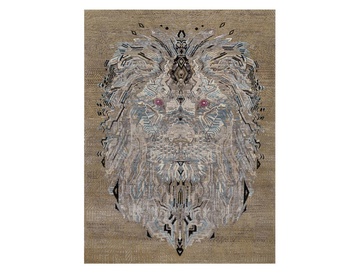 5'3" x 7'0" New Hand Knotted Brown Wool & Silk Rectangle Oriental Rug - MOA10292072