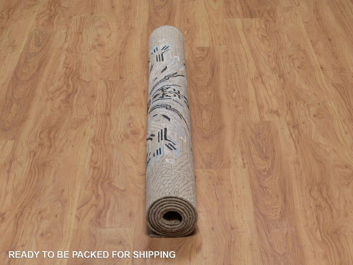 5'3" x 7'0" New Hand Knotted Brown Wool & Silk Rectangle Oriental Rug - MOA10292072