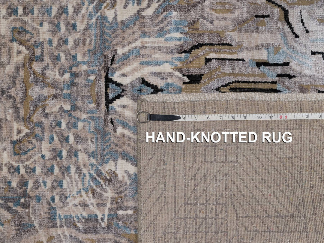 5'3" x 7'0" New Hand Knotted Brown Wool & Silk Rectangle Oriental Rug - MOA10292072