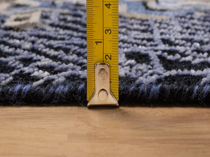 5'3" x 7'1" New Hand Knotted Black Wool & Silk Rectangle Oriental Rug - MOA10292073