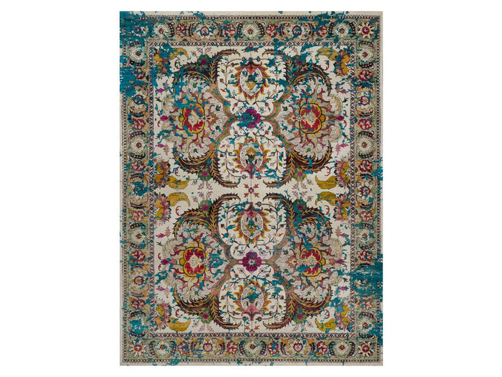 8'11" x 12'2" New Hand Knotted Ivory Wool & Silk Rectangle Oriental Rug - MOA10292076