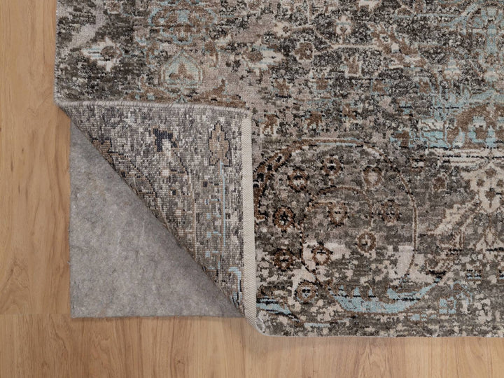 5'3" x 7'0" New Hand Knotted Brown Wool & Silk Rectangle Oriental Rug - MOA10292079