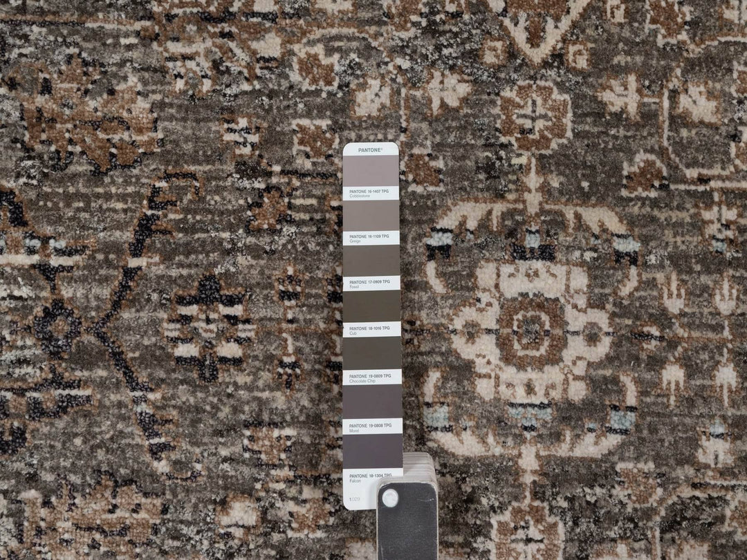 5'3" x 7'0" New Hand Knotted Brown Wool & Silk Rectangle Oriental Rug - MOA10292079