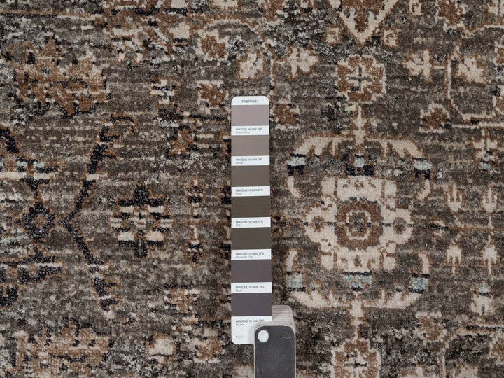 5'3" x 7'0" New Hand Knotted Brown Wool & Silk Rectangle Oriental Rug - MOA10292079