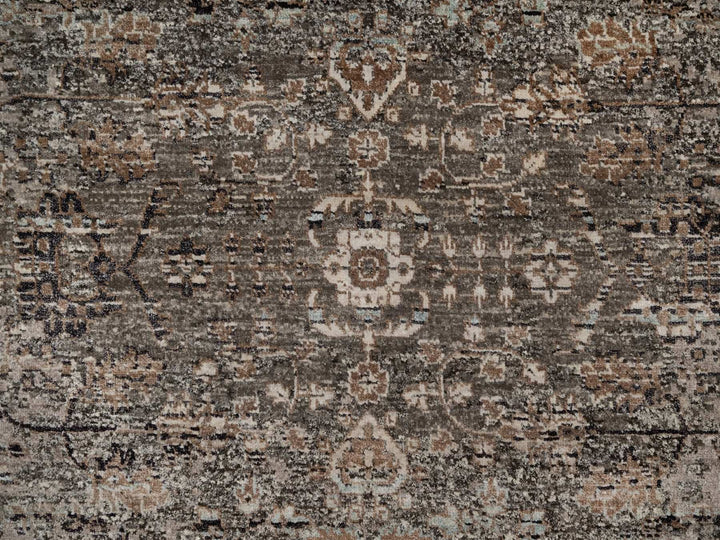 5'3" x 7'0" New Hand Knotted Brown Wool & Silk Rectangle Oriental Rug - MOA10292079