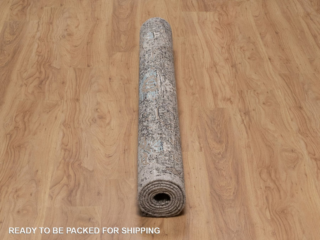 5'3" x 7'0" New Hand Knotted Brown Wool & Silk Rectangle Oriental Rug - MOA10292079