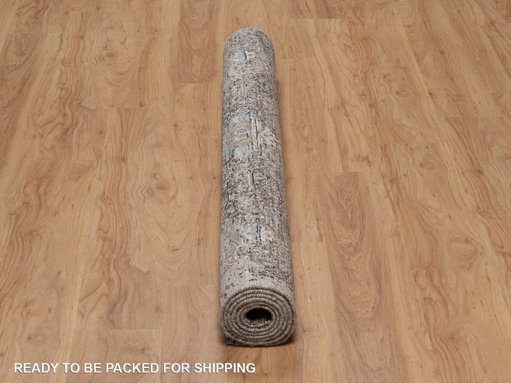 5'3" x 7'0" New Hand Knotted Brown Wool & Silk Rectangle Oriental Rug - MOA10292079