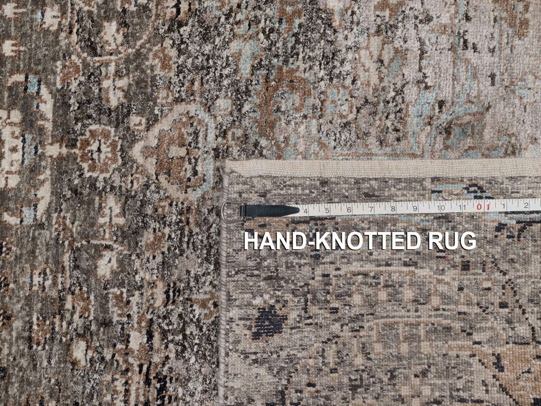 5'3" x 7'0" New Hand Knotted Brown Wool & Silk Rectangle Oriental Rug - MOA10292079